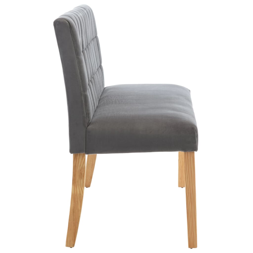 bænk 140 cm fløjl grå