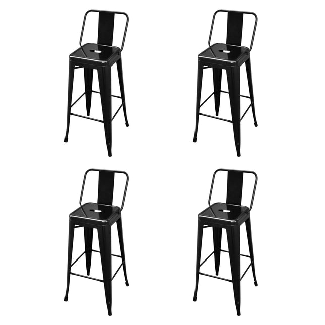 barstole 4 stk. stål sort