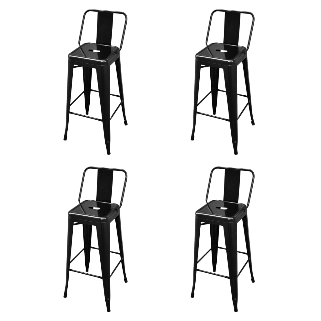 barstole 4 stk. stål sort