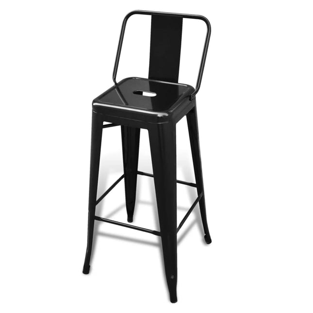 barstole 4 stk. stål sort