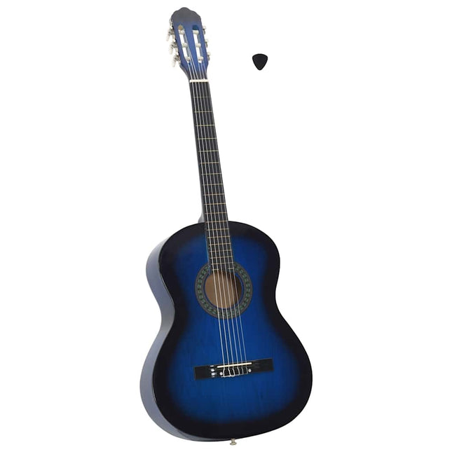 klassisk guitar til begyndere 4/4 39" lindetræ blå