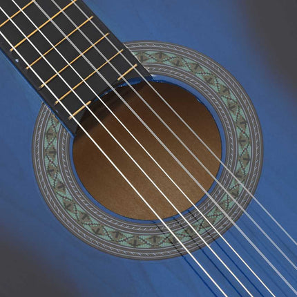 klassisk guitar til begyndere 4/4 39" lindetræ blå