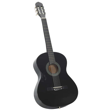 klassisk guitar til begyndere 4/4 39" lindetræ sort