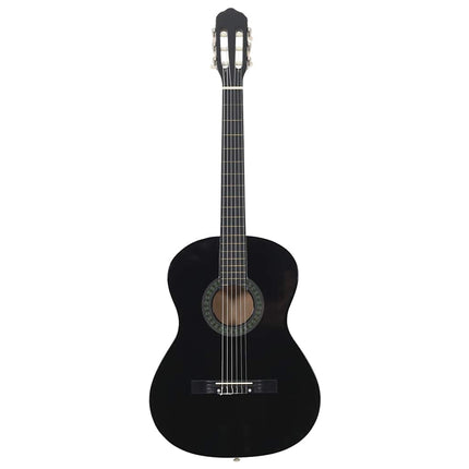 klassisk guitar til begyndere 4/4 39" lindetræ sort