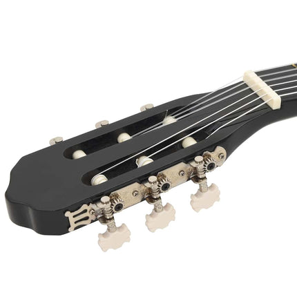 klassisk guitarsæt 12 dele for begynder 4/4 39" sort