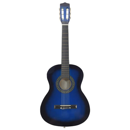 klassisk guitarsæt til begyndere 8 dele 3/4 36" blå