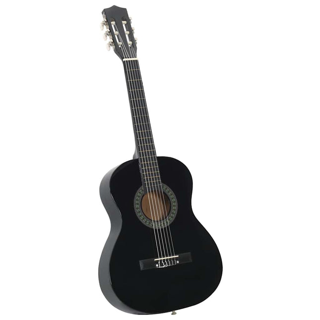 klassisk guitarsæt til begyndere 8 dele 3/4 36" sort