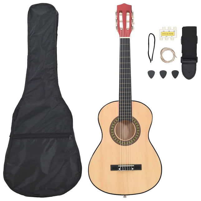 klassisk guitarsæt til børn og begyndere 8 dele 1/2 34"