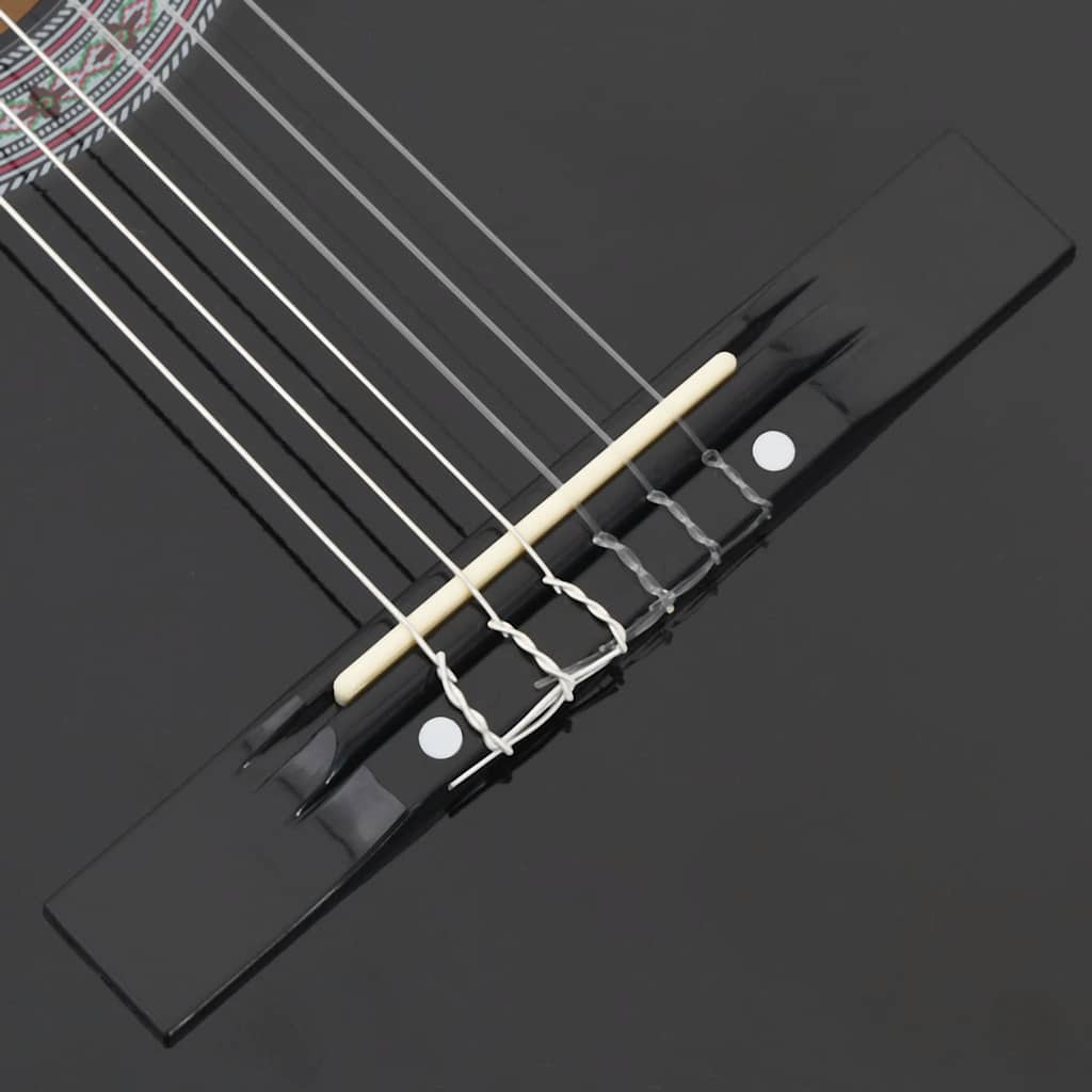 klassisk western guitarsæt 12 dele med 6 strenge 38" sort