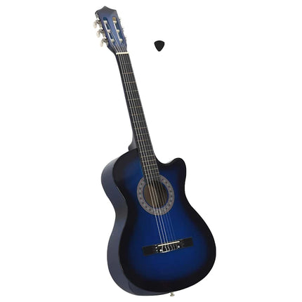 klassisk western cutaway-guitar med 6 strenge 38" blå