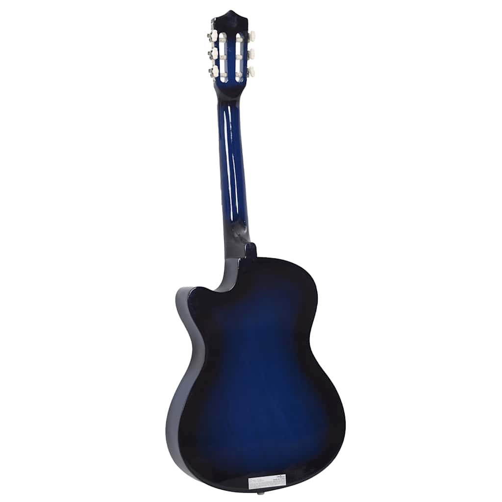 klassisk western guitarsæt 12 dele med 6 strenge 38" blå