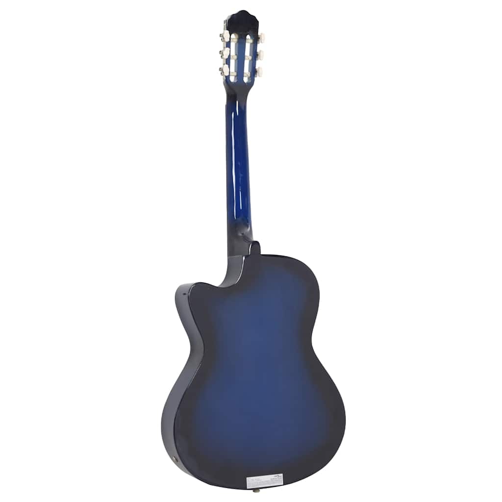 klassisk western cutaway guitar med equalizer og 6 strenge blå