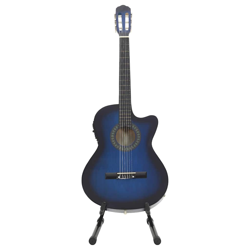western-guitarsæt 12 dele med equalizer og 6 strenge blå