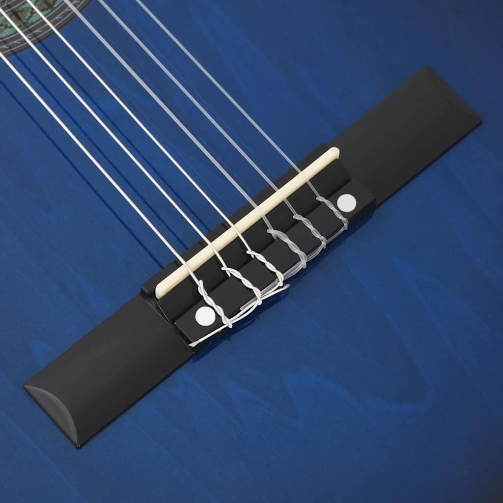 western-guitarsæt 12 dele med equalizer og 6 strenge blå