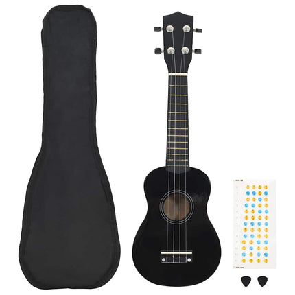 ukulelesæt med taske til børn 21" sort