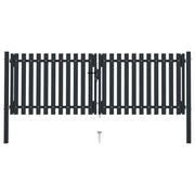 dobbelt hegnslåge 306x125 cm stål antracitgrå