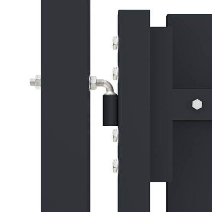 dobbeltdørshegnslåge stål 300x125 cm antracitgrå