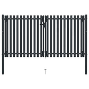 dobbelt hegnslåge 306x150 cm stål antracitgrå