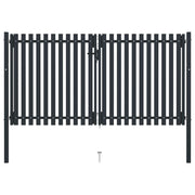 dobbelt hegnslåge 306x220 cm stål antracitgrå