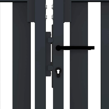dobbeltdørshegnslåge stål 300x175 cm antracitgrå