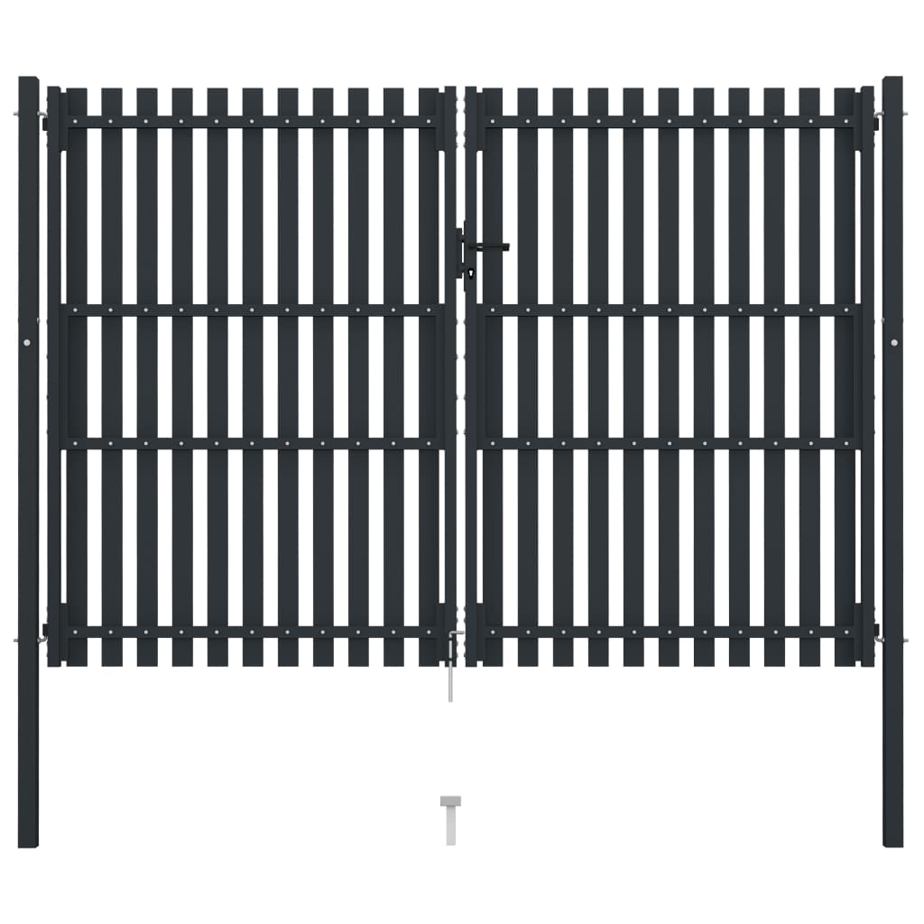 dobbelt hegnslåge 306x200 cm stål antracitgrå