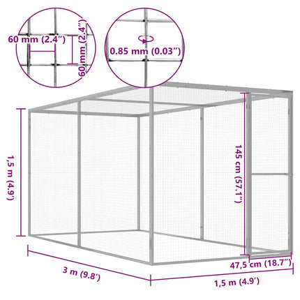 kattebur 3x1,5x1,5 cm galvaniseret stål