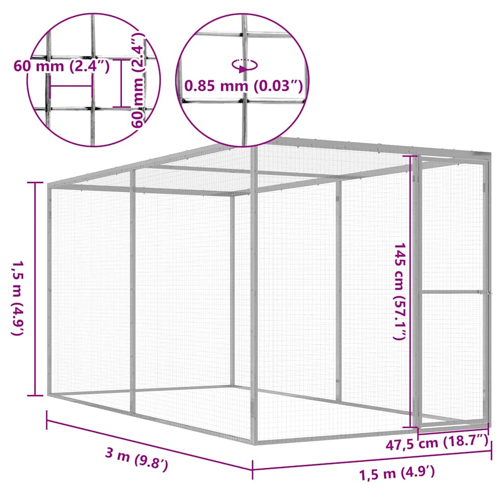 kattebur 3x1,5x1,5 cm galvaniseret stål