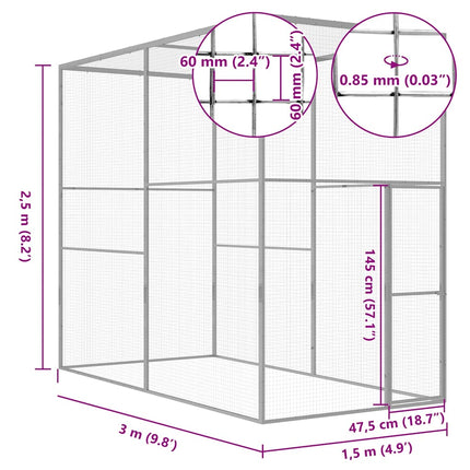 kattebur 3x1,5x2,5 cm galvaniseret stål