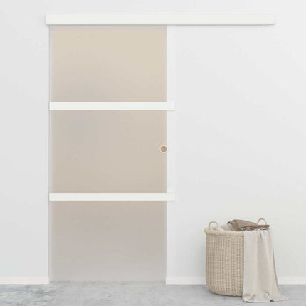 skydedør med stop sikkerhedsglas og aluminium 90x205 cm