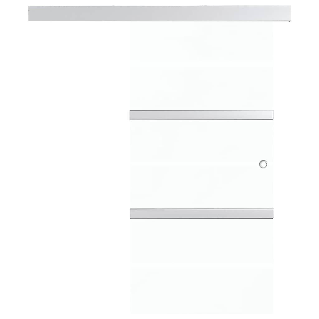 skydedør 76x212 cm hærdet glas og aluminium sølvfarvet