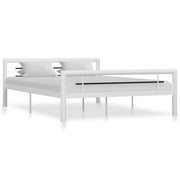 sengestel 120x200 cm metal hvid og sort