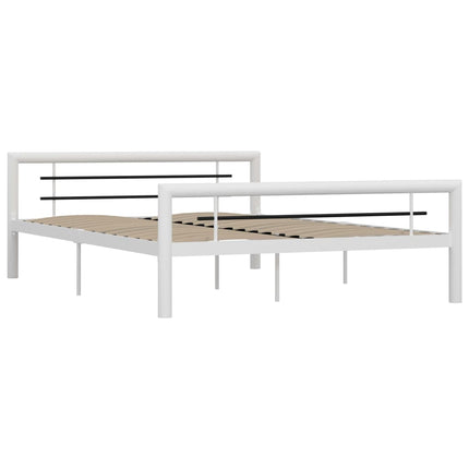 sengestel 120x200 cm metal hvid og sort