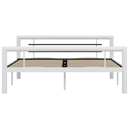 sengestel 120x200 cm metal hvid og sort
