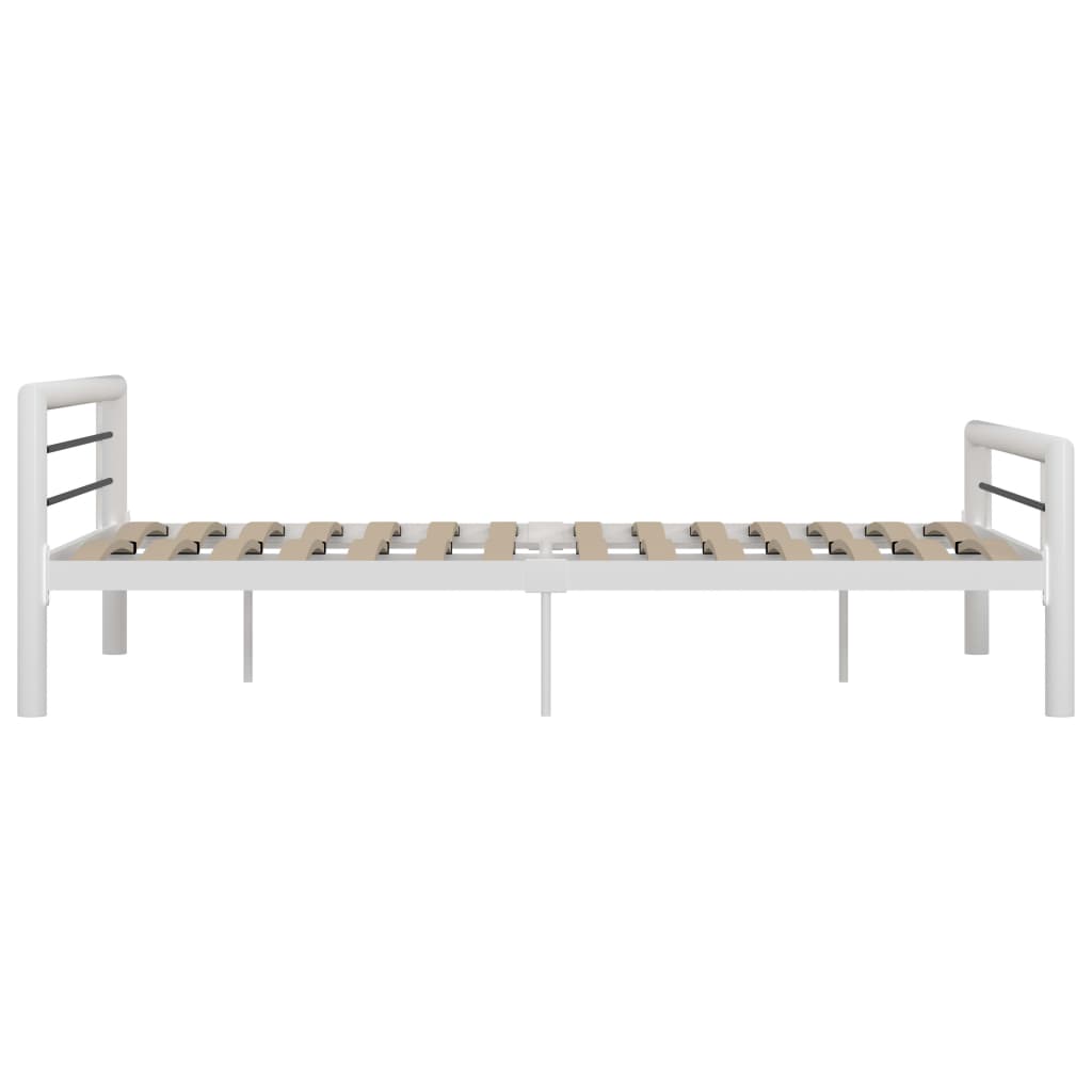 sengestel 120x200 cm metal hvid og sort