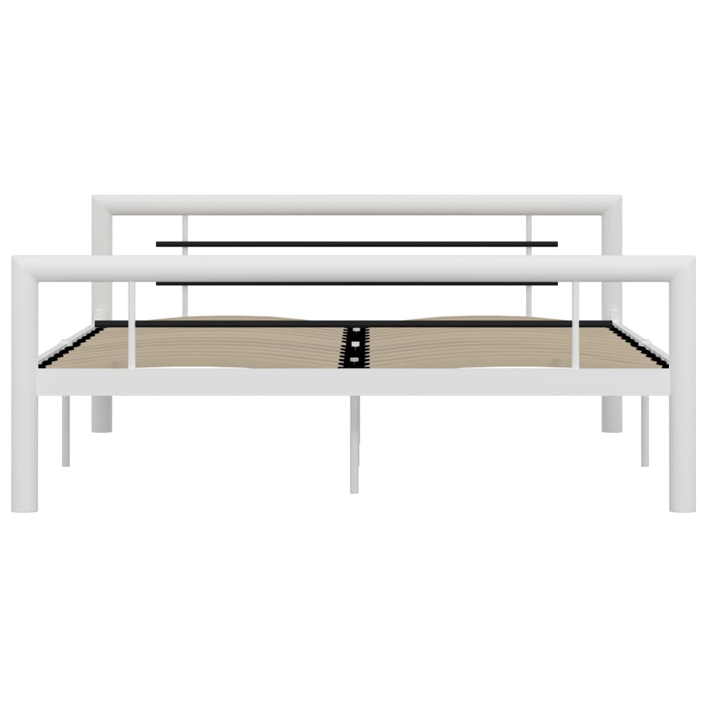 sengestel 140x200 cm metal hvid og sort