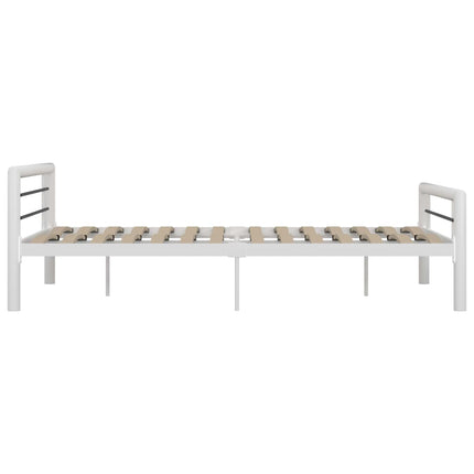 sengestel 140x200 cm metal hvid og sort
