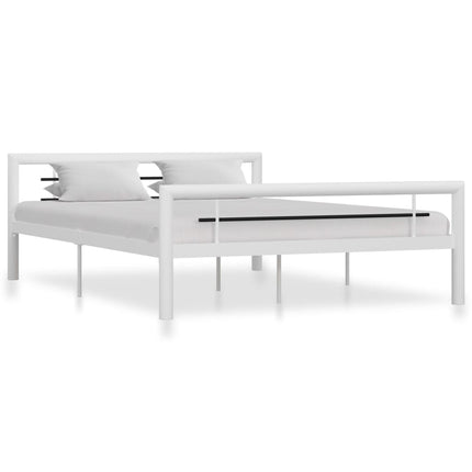 sengestel 160x200 cm metal hvid og sort