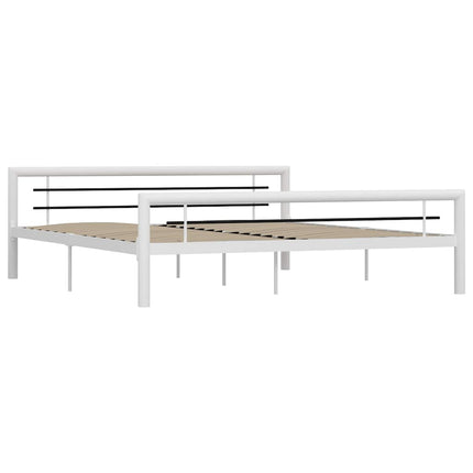 sengestel 180x200 cm metal hvid og sort