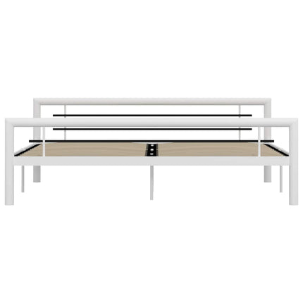 sengestel 180x200 cm metal hvid og sort