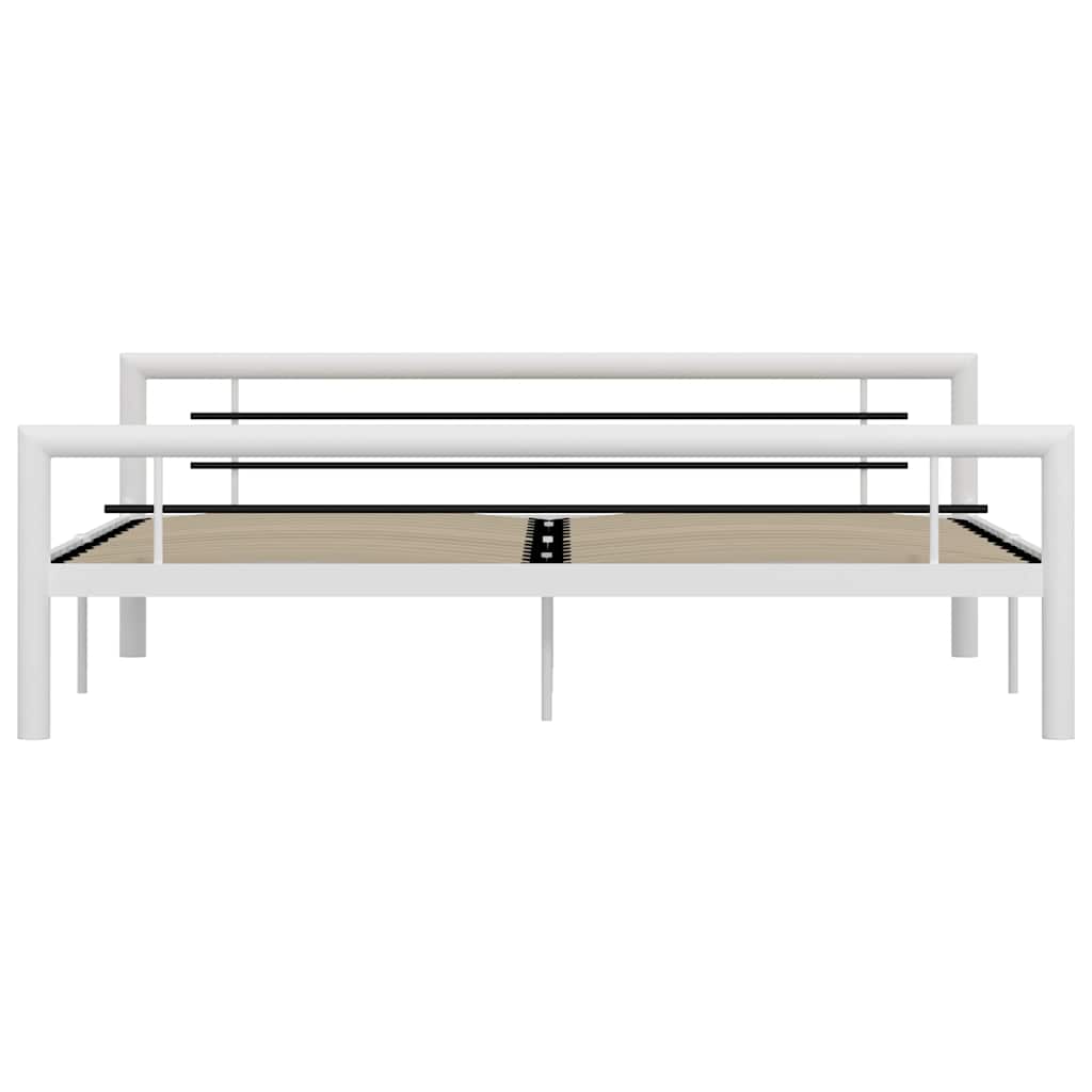 sengestel 180x200 cm metal hvid og sort