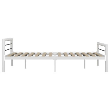 sengestel 180x200 cm metal hvid og sort
