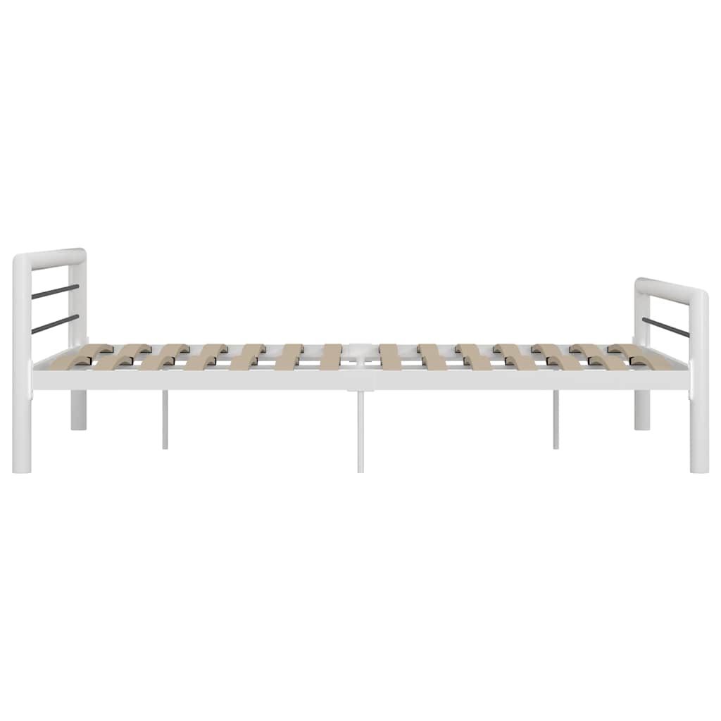 sengestel 180x200 cm metal hvid og sort