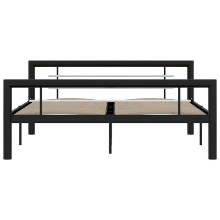 sengestel 120x200 cm metal sort og hvid