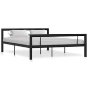 sengestel 140x200 cm metal sort og hvid