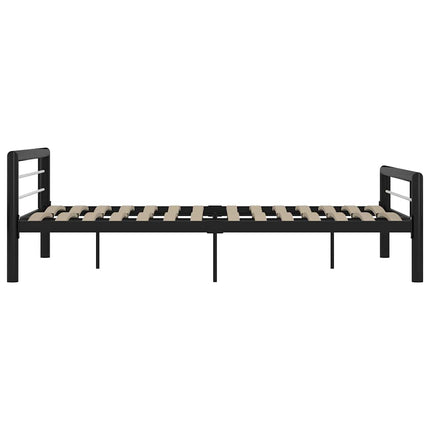 sengestel 140x200 cm metal sort og hvid