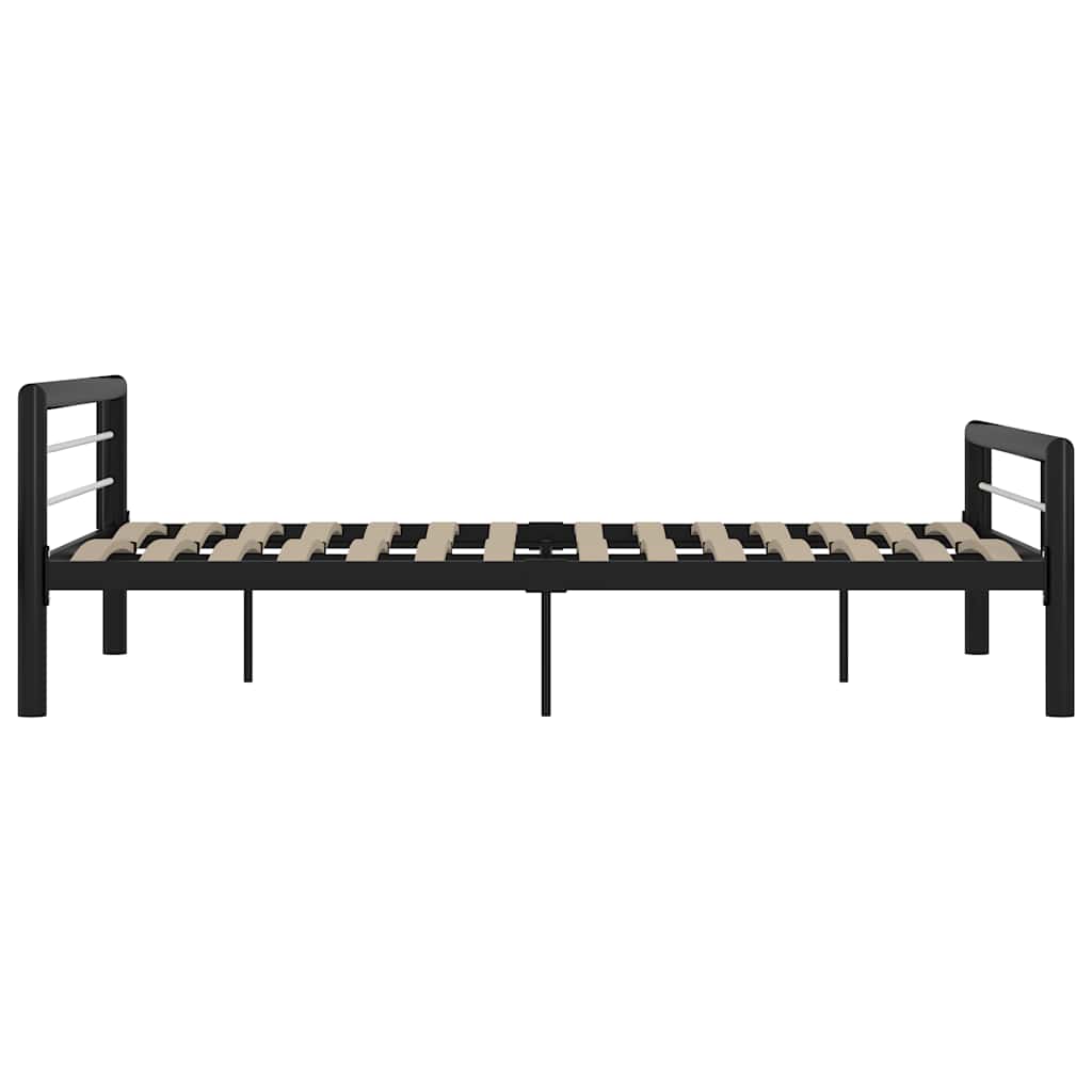 sengestel 140x200 cm metal sort og hvid