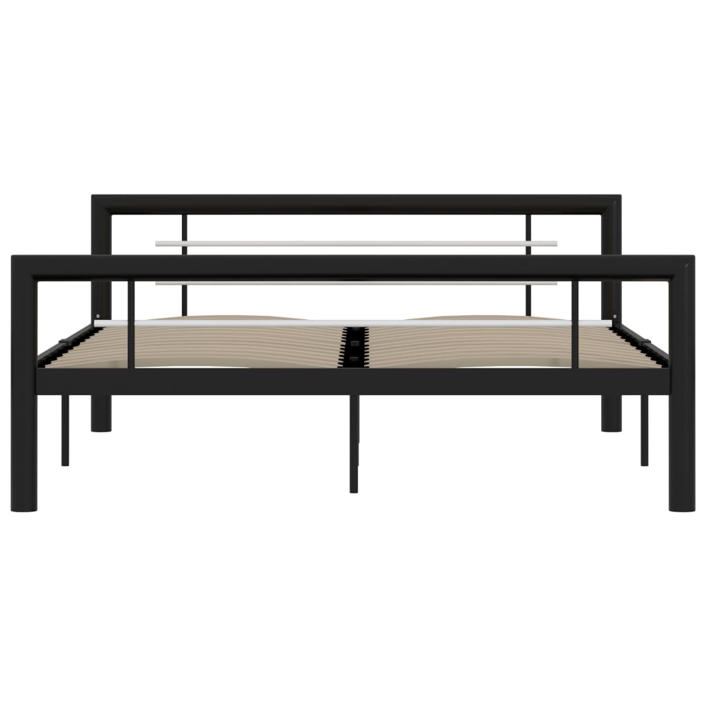 sengestel 160x200 cm metal sort og hvid