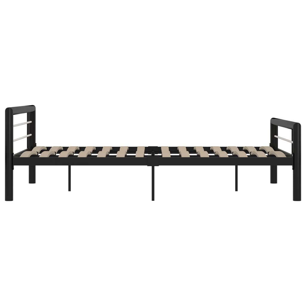 sengestel 160x200 cm metal sort og hvid