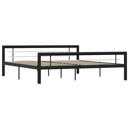sengestel 180x200 cm metal sort og hvid