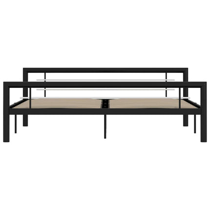 sengestel 180x200 cm metal sort og hvid